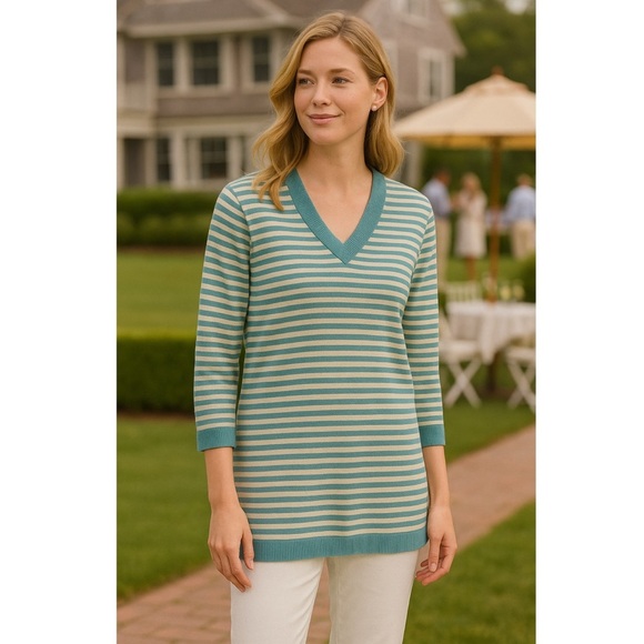 BROOKS BROTHERS Cotton Blue Striped Sweater - Picture 3 of 11